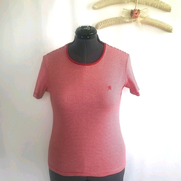 *4/$20* Tommy Hilfiger Red & White Stripe T-Shirt - Picture 1 of 6